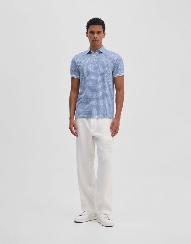 Oxford - Milo Print Jersey Polo With Pocket