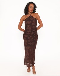 Petal & Pup - Remy Halterneck Maxi Dress - Brown