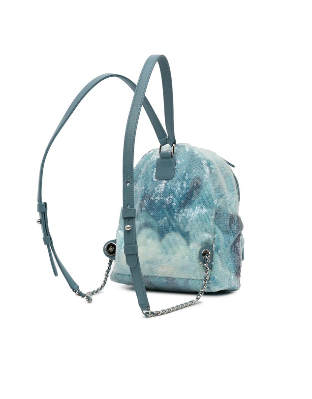 Pre-Loved by Azura Reborn - Pre-Loved Mini Sequins and Lambskin Waterfall Backpack