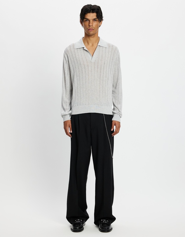 Recto - Lace Rib Sheer Knit Top
