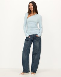 Dazie - Love More Asymmetric Long Sleeve T-Shirt