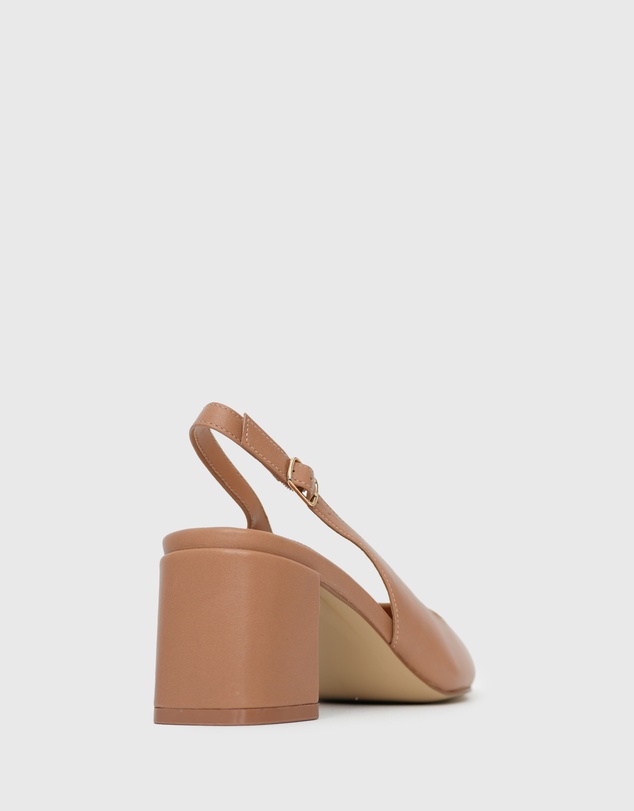 Betts - Wider Fit Kendra Leather Pointed Toe Slingback Pumps