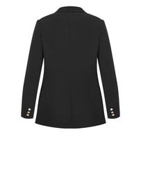 City Chic - Plus size Ella Double Breasted Relaxed Blazer - black