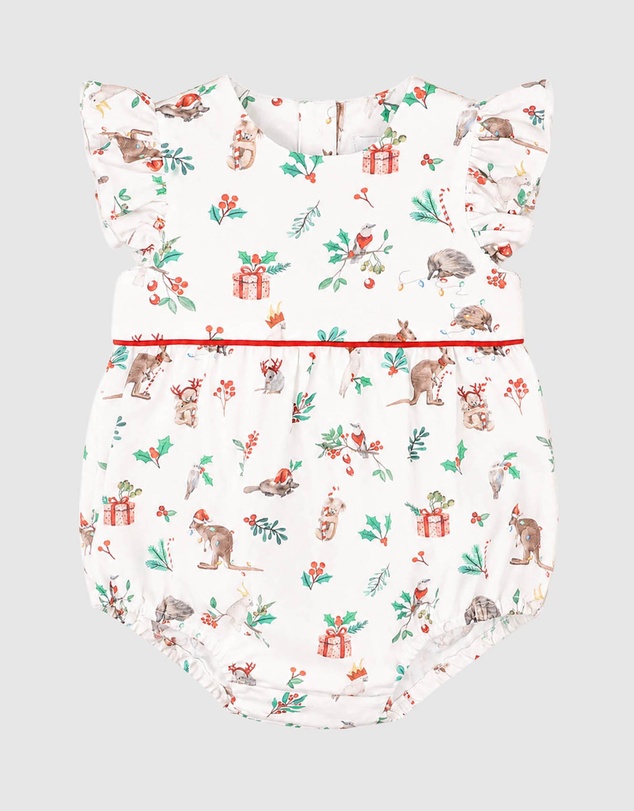 Bebe by Minihaha - Festive Print Frill Bodysuit - Babies