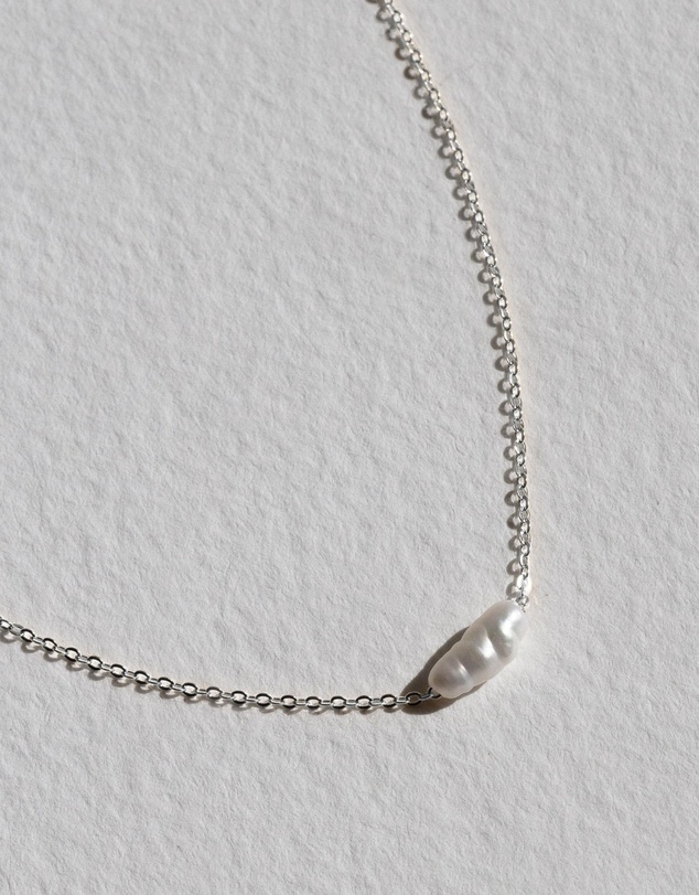SAINT VALENTINE - Cielo Single Pearl Necklace - Silver