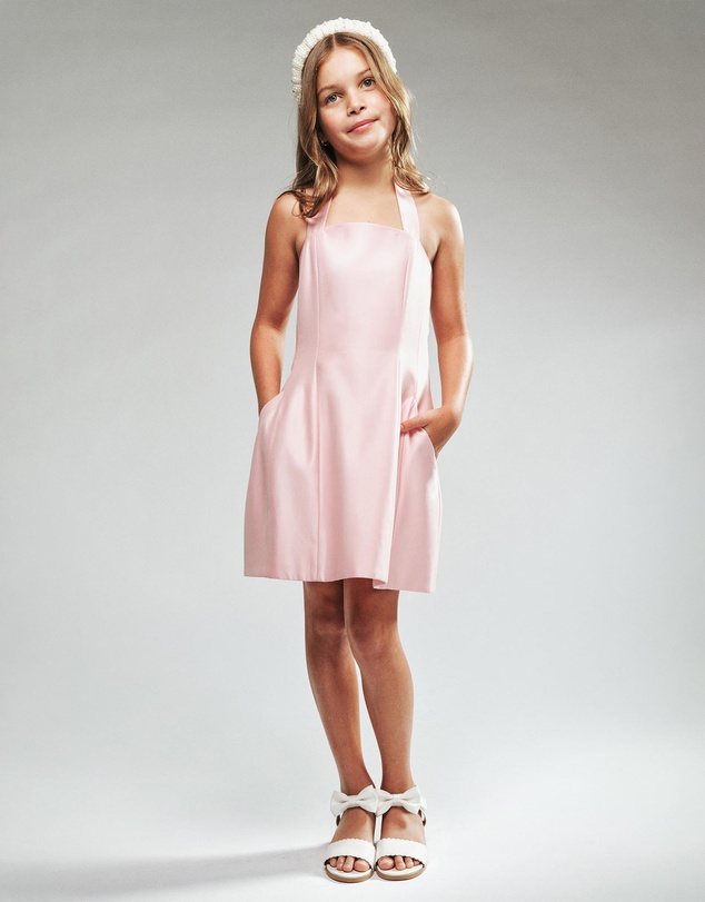 Bardot Junior - Amina Satin Halter Dress - Kids-Teens