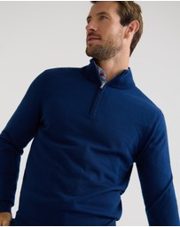 Oxford - Merino Zip Neck Pure Wool Pullover