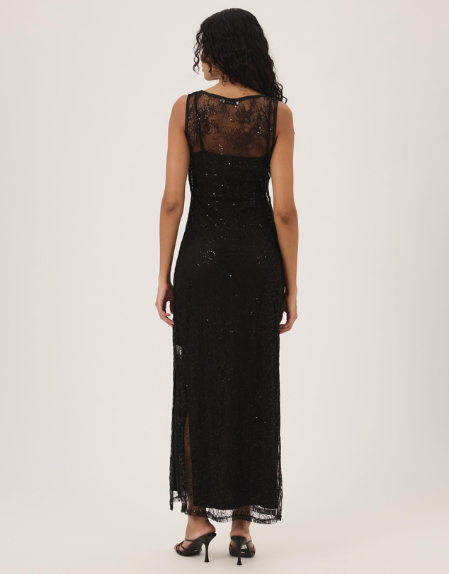 Atmos&Here - Dana Sequin Lace Maxi Dress With Satin Slip