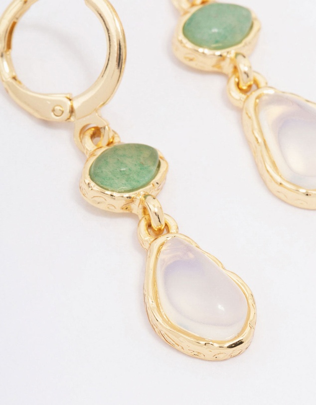 Lovisa - Gold Plated Double Organic Drop Earrings
