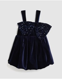 Bardot Junior - Kirrily Velour Bow Dress - Kids-Teens