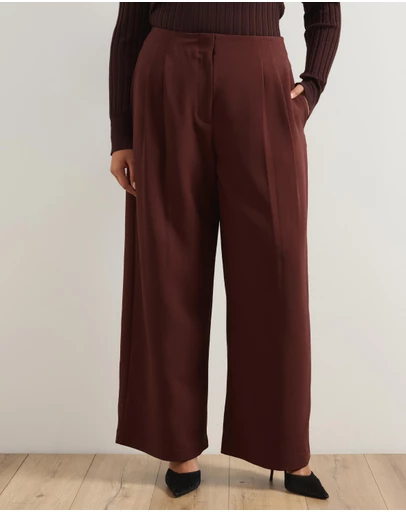 Atmos&Here Curvy - Jade High Rise Tailored Pants With Pleats