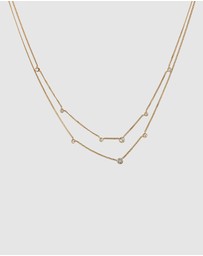 Elli Jewelry - Necklace Layer Crystal Circle 925 Sterling Silver Gold-Plated