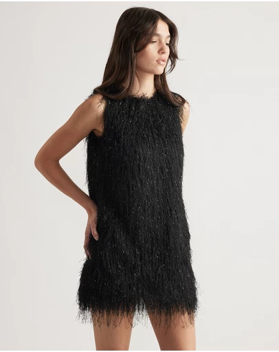 Decjuba - Rue Lurex Fringed Mini Dress