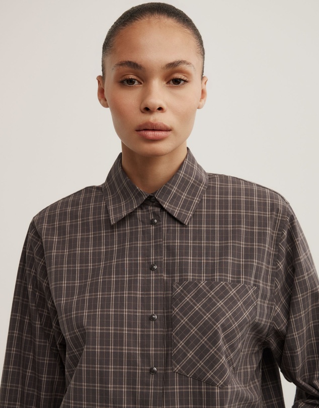 Witchery - Check Shoulder Pad Shirt