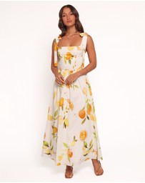 Petal & Pup - Mirea Midi Dress - Lemon Print