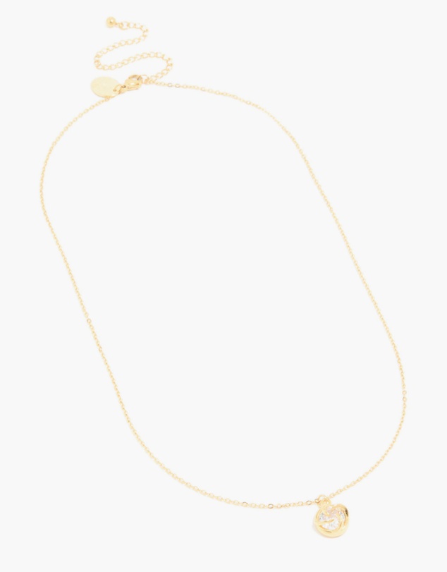 Lovisa - Waterproof Gold Plated Stainless Steel Cubic Zirconia Claw-Set Pendant Necklace