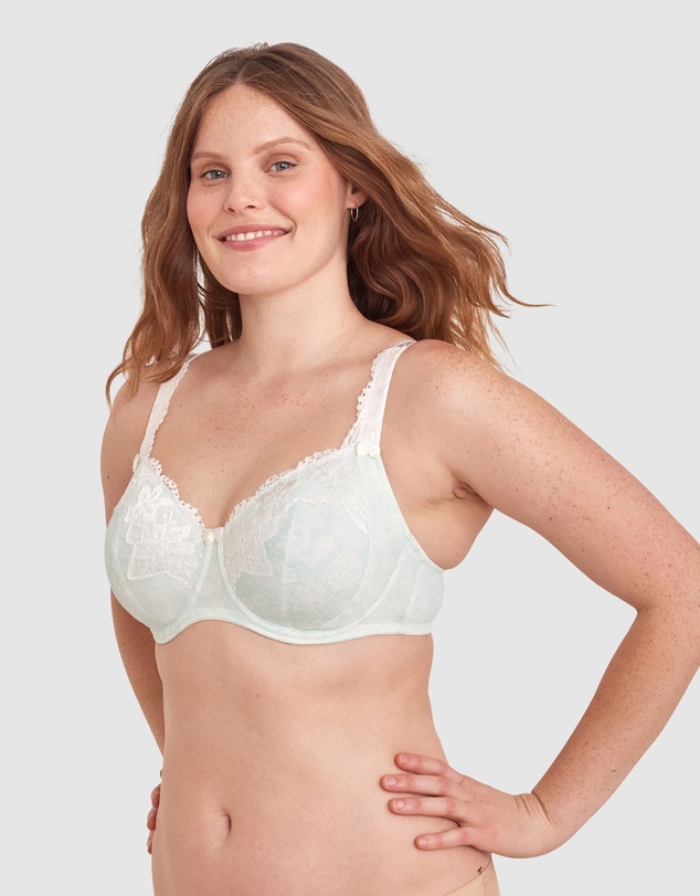 Bras N Things - Sapphire Full Coverage Underwire Bra-Print / Green