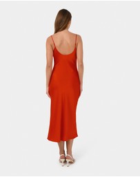 Forcast - Mae Side Ruched Satin Dress