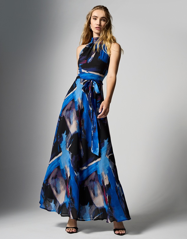 Montique - Gisele Printed Halter Maxi
