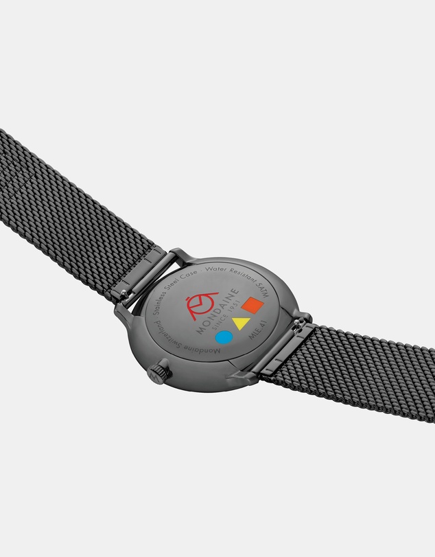 Mondaine - Mondaine Doppio Bauhaus Black Stainless Steel 41mm Watch