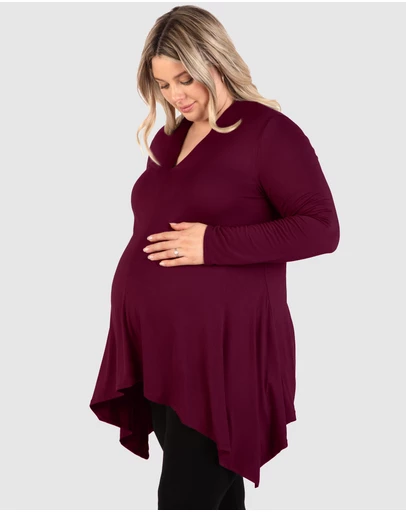 B Free Intimate Apparel - Maternity Bamboo V Neck Tunic Top