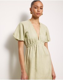 AERE - Tyrah Linen Midi Dress