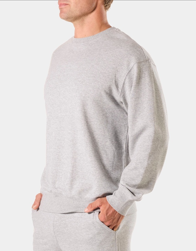 Mitch Dowd - Mens Lightweight French Terry Cotton Sweatshirt - Light Grey Marle