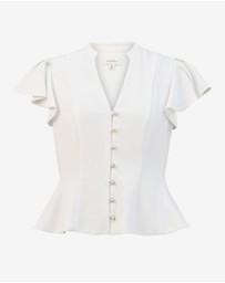 Forcast - Carissa Gathered Sleeve Top