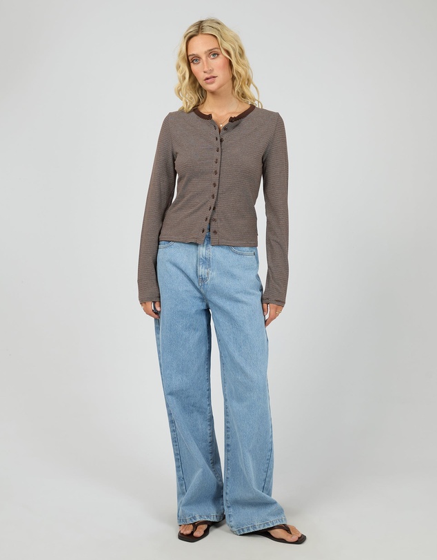 All About Eve - Sami Stripe Long Sleeve Top Brown