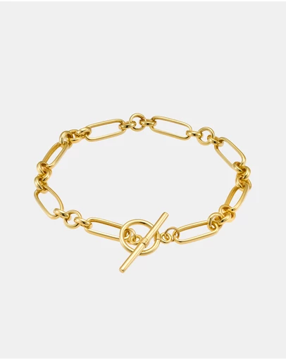 Zoe Olivia - 14K Gold Vermeil Alternate Link T-Bar Bracelet