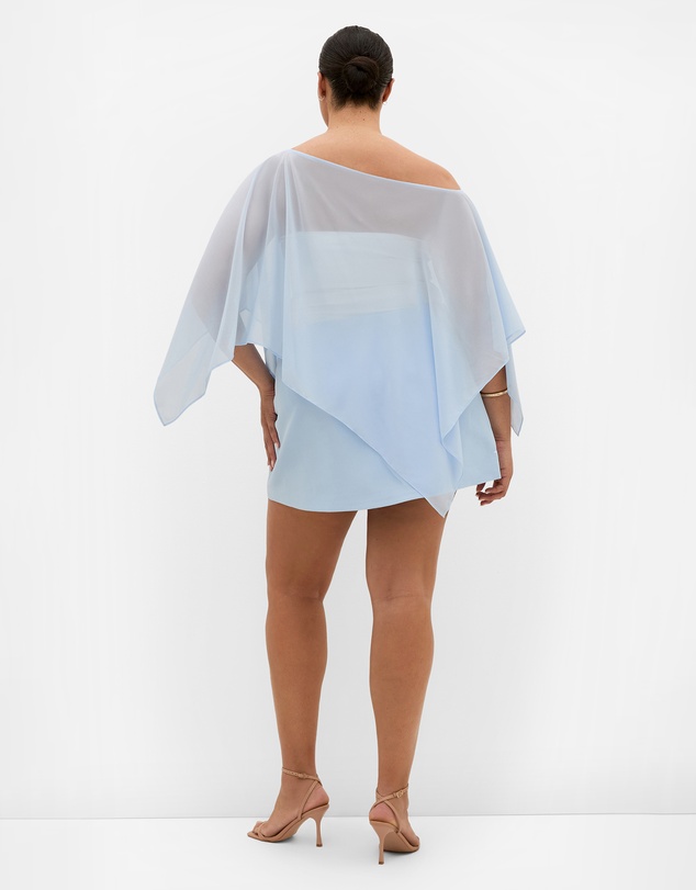 City Chic - Plus size Abbie Mini Skort - sky blue