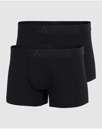 adidas Sportswear - 2 Pack Active Flex Cotton 3 Stripes Low Rise Trunk Underwear