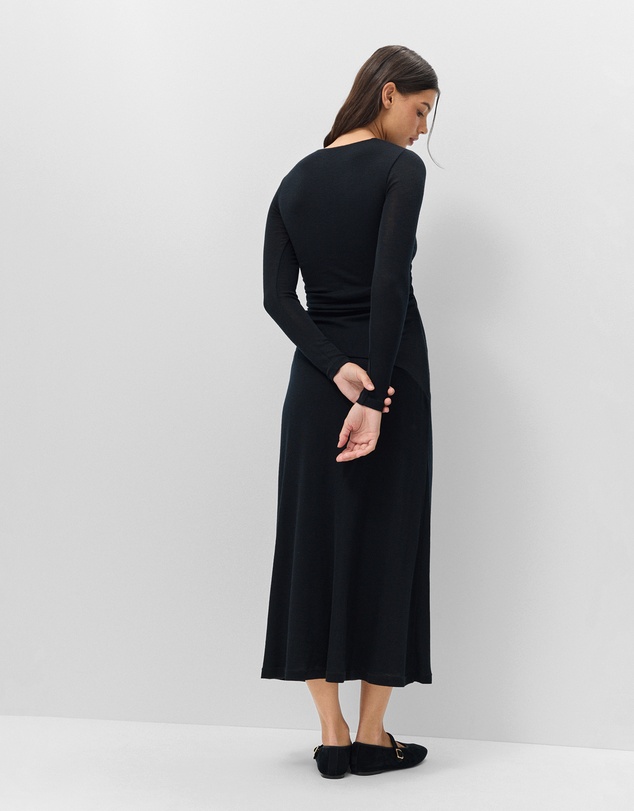 UNISON - Merino Drape Detail Dress