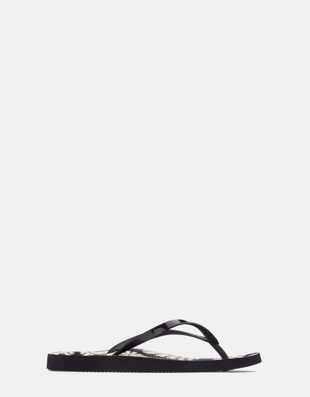Vionic - Noosa Print Toe Post Sandal - Palm Black