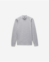 Calibre - Mock Neck Merino Sweater Silver Marle