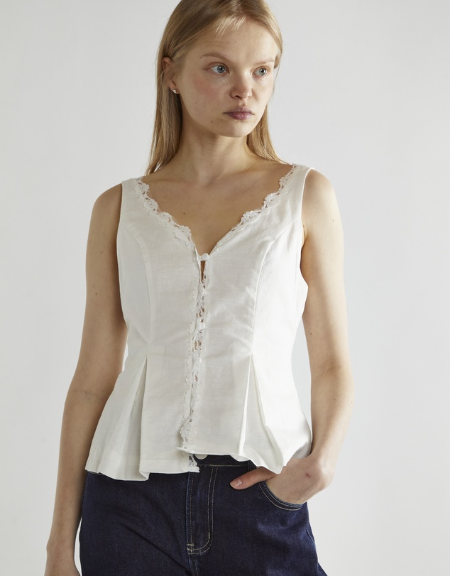 Glamorous - Button through tie back top