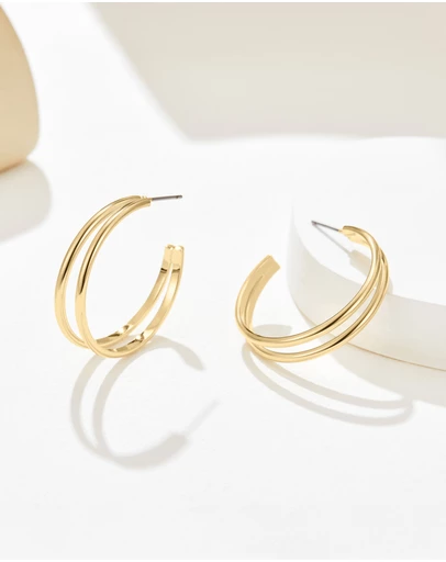 Mestige - Architect Hoops - 18K Gold Plated