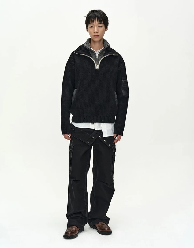 Andersson Bell - Double Layered Quarter Zip-Up Sweater