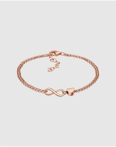 Elli Jewelry - Bracelet Heart Infinity 925 Sterling Silver Rosegold
