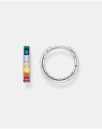 THOMAS SABO - Hoop earrings colourful stones pave silver