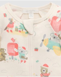 Purebaby - Christmas Zip Growsuit -Kids-Babies