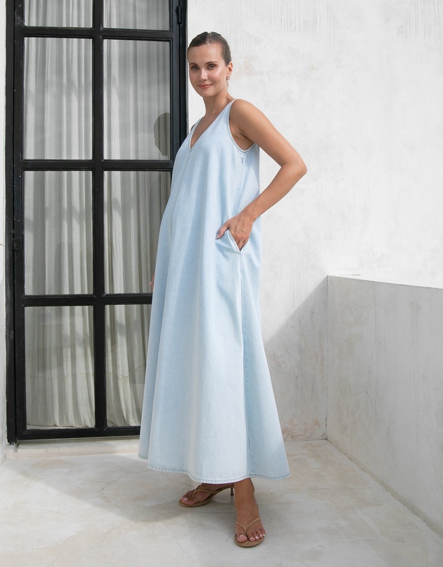 Soon Maternity - Emily Denim Maxi Dress