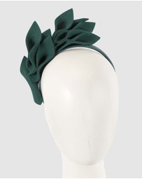 Max Alexander - Felt Green Winter Racing Fascinator