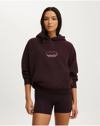 Cotton On Body Active - Plush Premium Graphic Raglan Hoodie