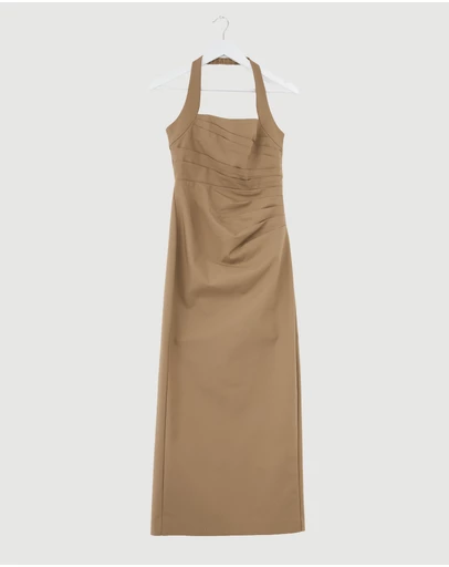Revibe - Repaired Shona Joy Lani Draped Halter Maxi Dress - AU 8