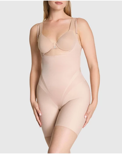 Spanx - Ultra Sculpt Open-Bust Midthigh Bodysuit