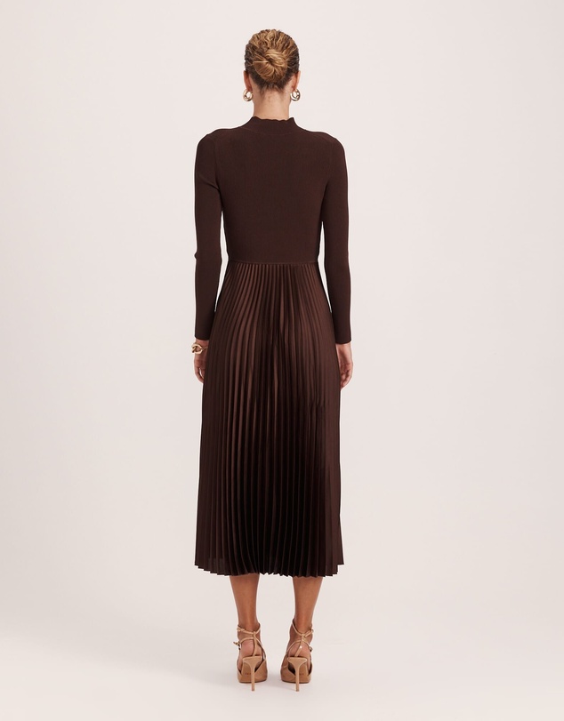 SABA - Vicky Long Sleeve Mixed Media Dress