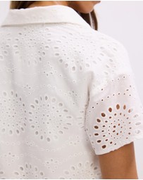 The Fated - Quinn Broderie Collared Mini Dress