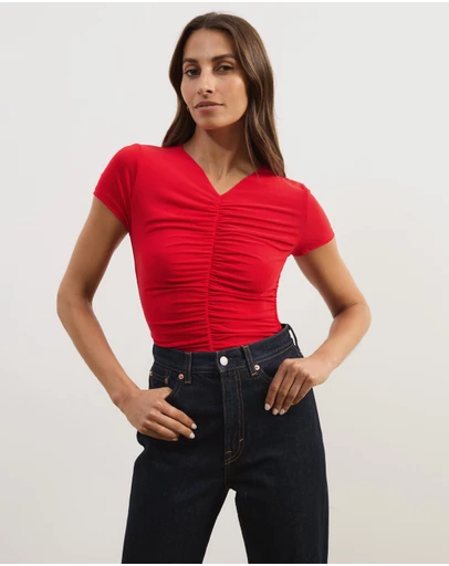 Atmos&Here - Delilah Gathered Mesh Top