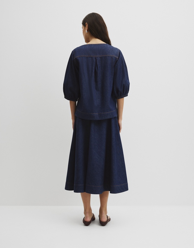 Country Road - Short Sleeve Denim Blouse